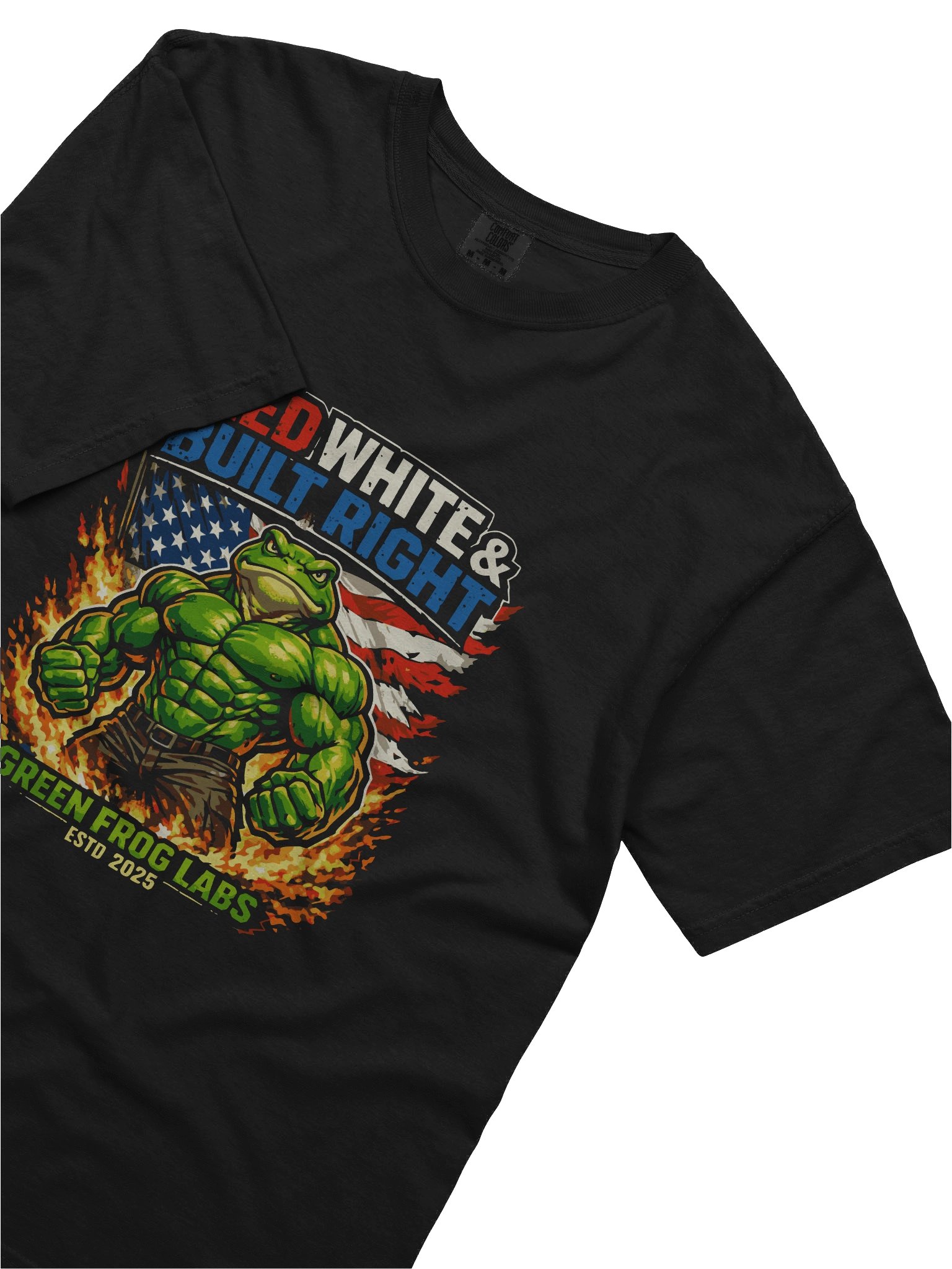 RED WHITE BUILT RIGHT – Green Frog Labs USA Flex Tee product image (5)