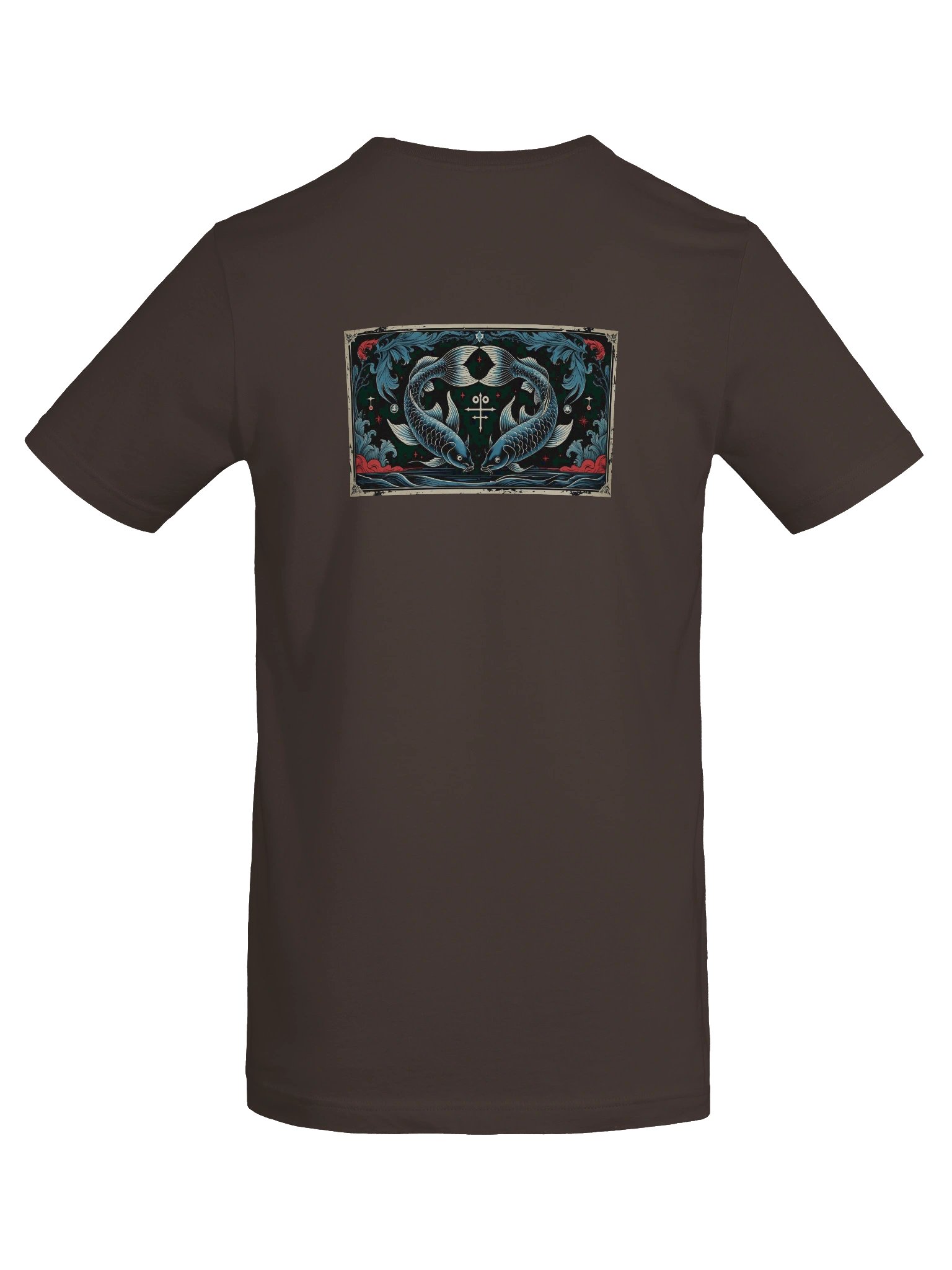 Pisces - Gothic Zodiac T-Shirt. Blue graphic on the back product image (4)