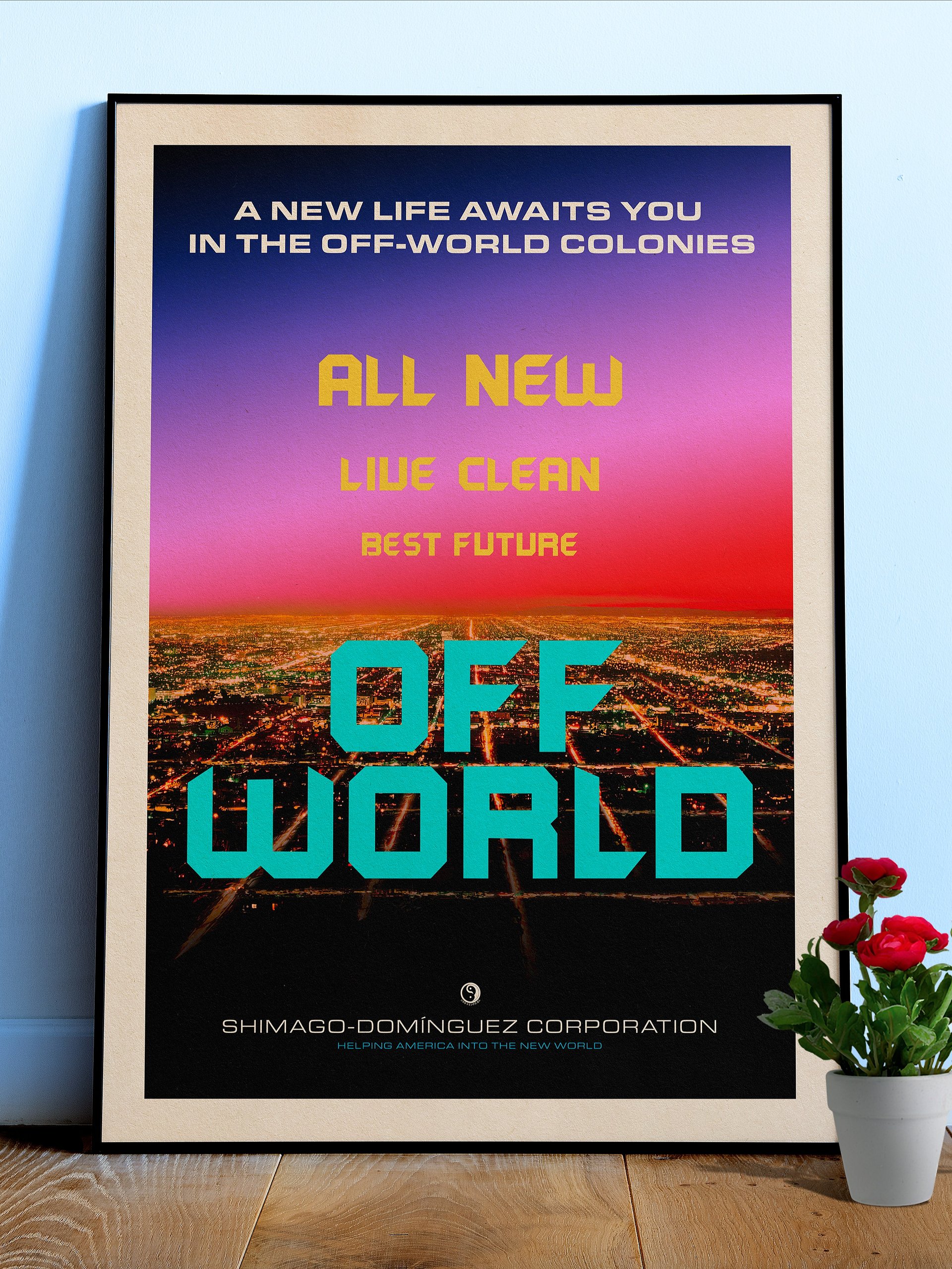 The Off-world colonies Ad. Blade Runner, blimp, 1982 — Vintage space poster, retro sci-fi print product image (1)