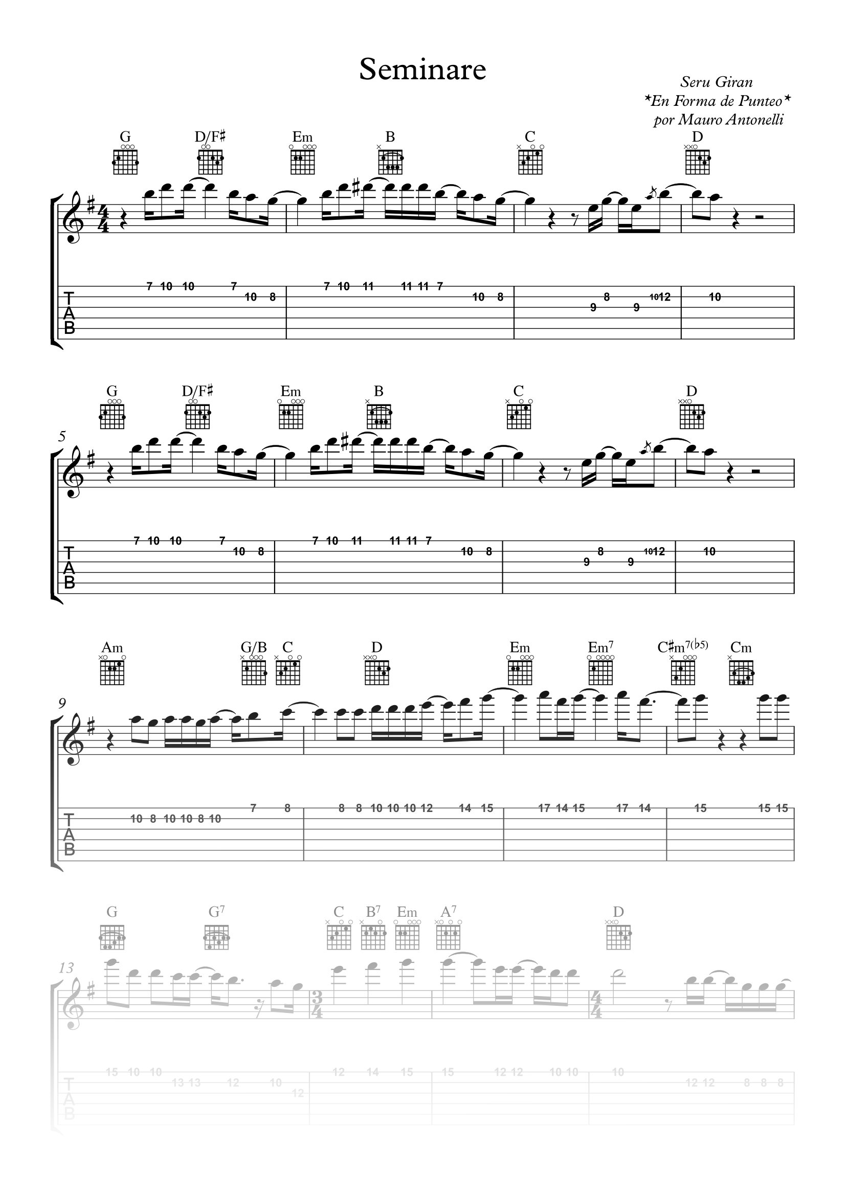 Seminare - Partitura + Tabs + Acordes + Pista product image (1)