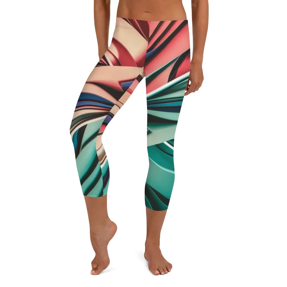 Exclusive Abstract Design Women's Capri Leggings - Vibrant Colours by TDS Music product image (6)