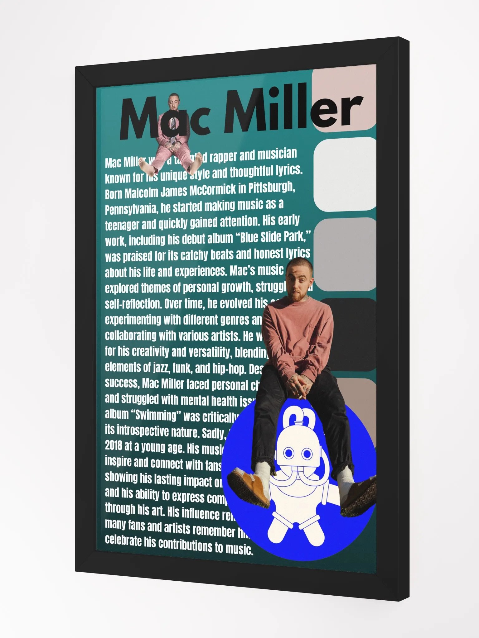 (12x18in) Mac Miller: Framed Matte Poster product image (2)