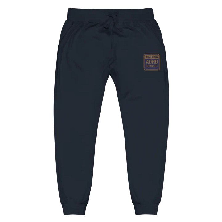 CAUTION: ADHD BURNOUT (belle design) embroidered unisex joggers product image (2)