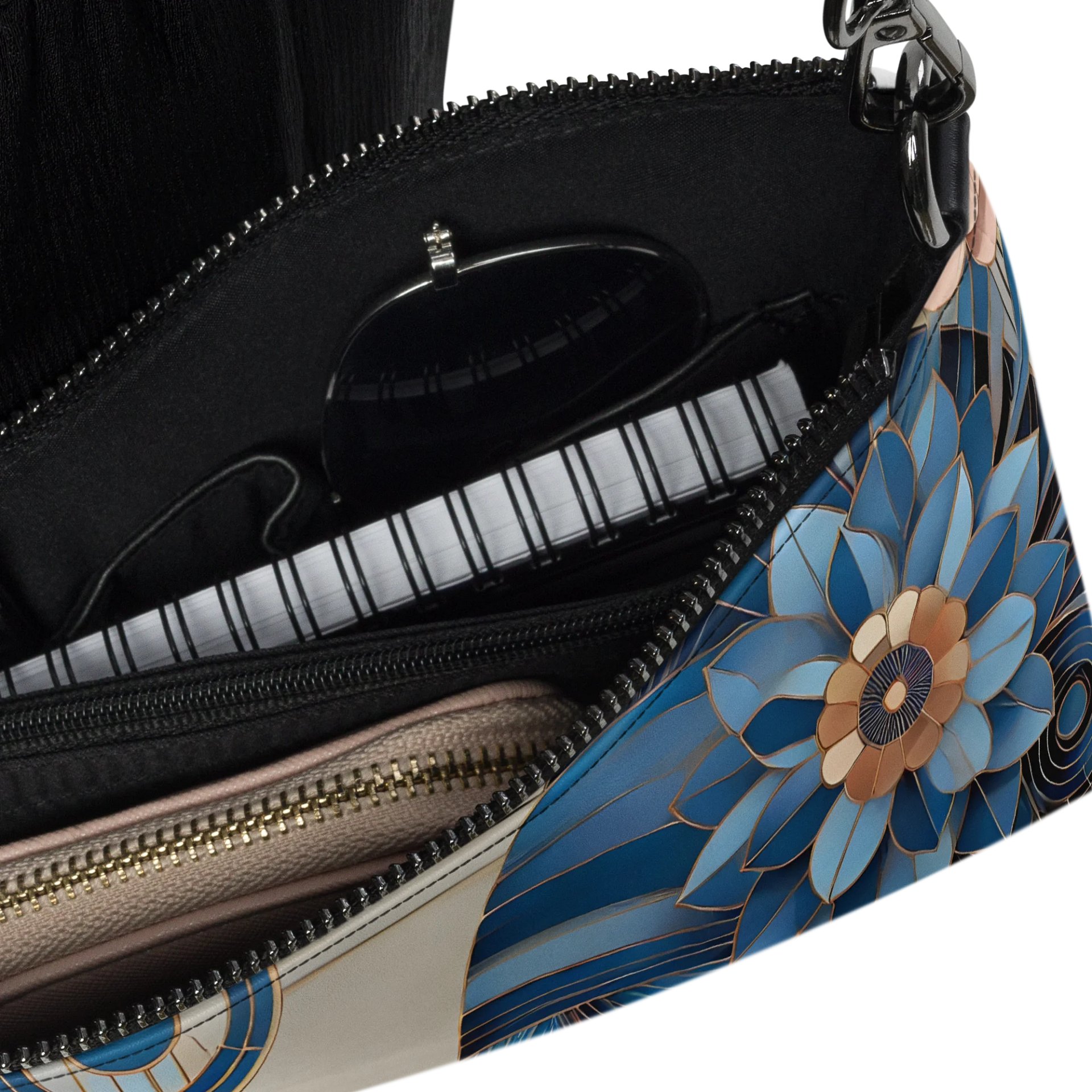 Art Deco Blue Floral Crossbody Bag product image (3)