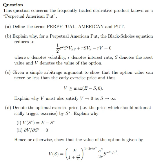 A perpetual American put, the Black-Scholes equation and the optimal exercise price product image (1)