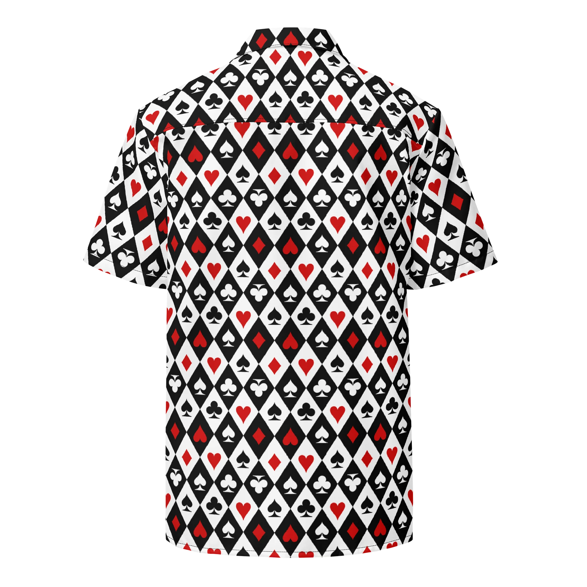 Retro Playing Card Suits Argyle All-Over Print Unisex Button Shirt product image (3)
