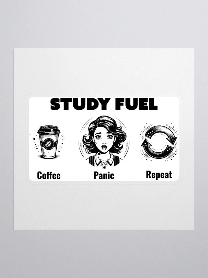 Study Fuel: Coffee Panic Repeat Funny Coffee Lover Sticker product image (3)