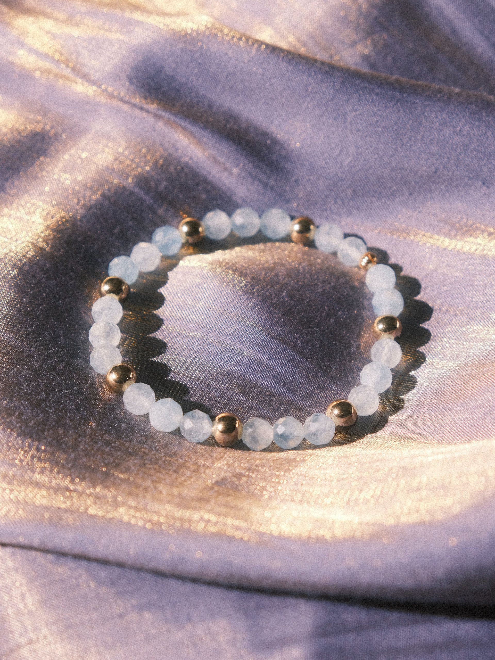 Sensitive spirit - Aquamarine stretch bracelet (B) product image (1)