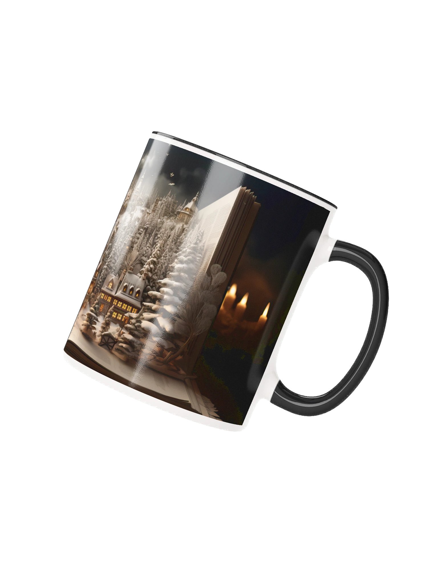Christmas Candlelit Storybook Mountain Village Mug – A Cozy Holiday Gift for Book Lovers product image (3)