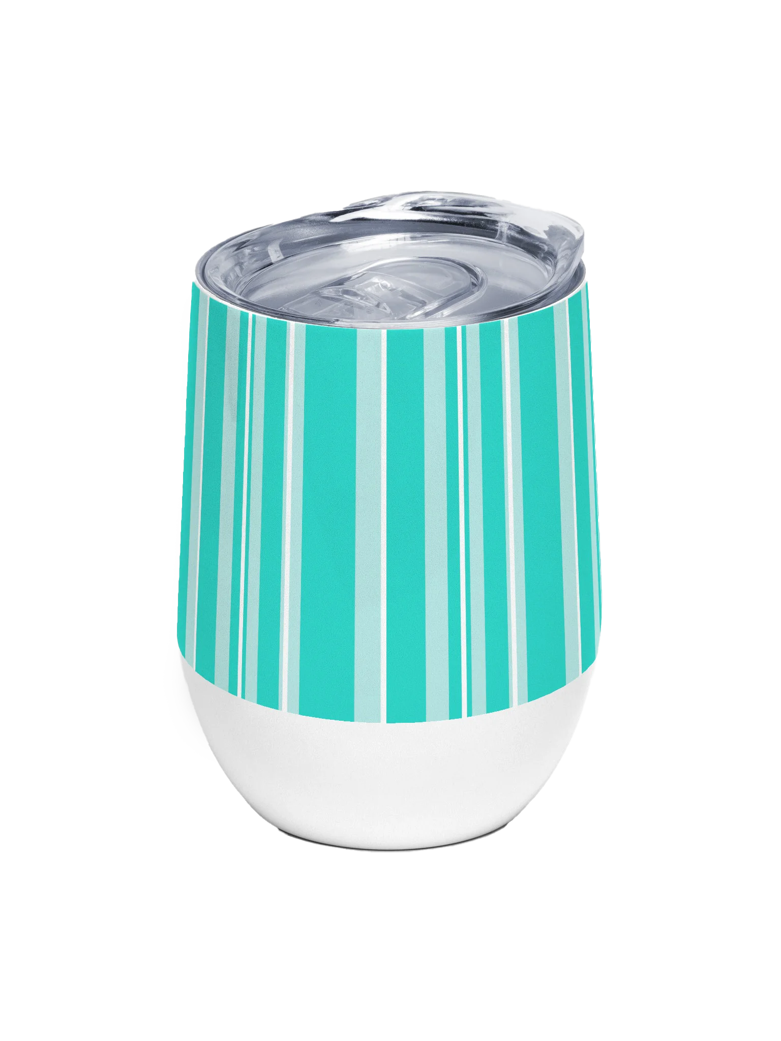 Party Time! Light Teal Stripes Wine Tumbler product image (1)
