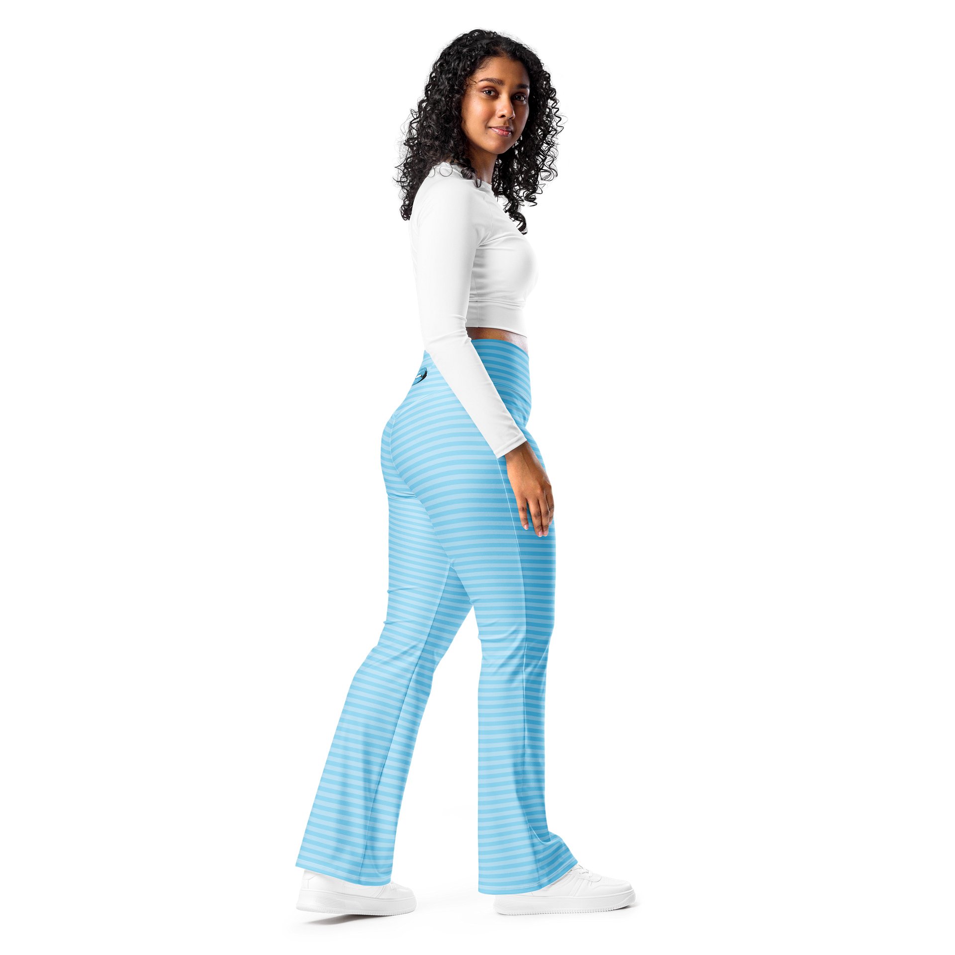 Light Blue Stripped Kat Skull Flares product image (9)