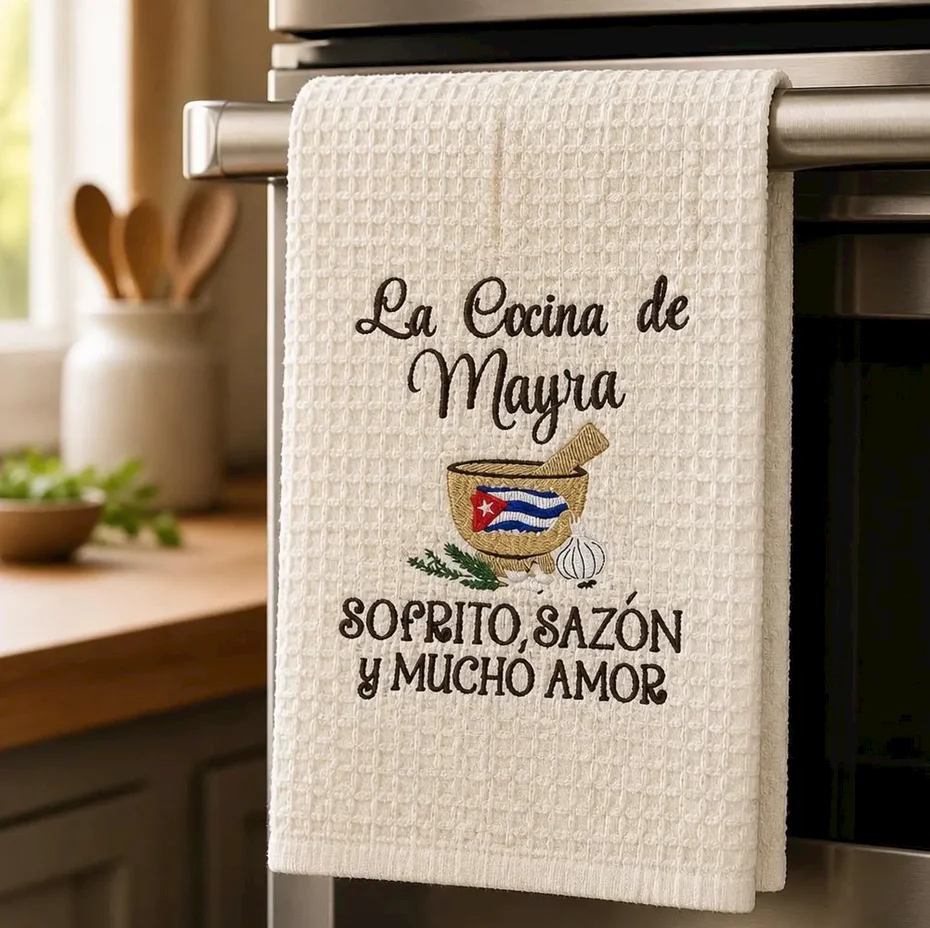 Personalized La Cocina de (Name) Cuban Flag on Pilon Kitchen Towel product image (1)