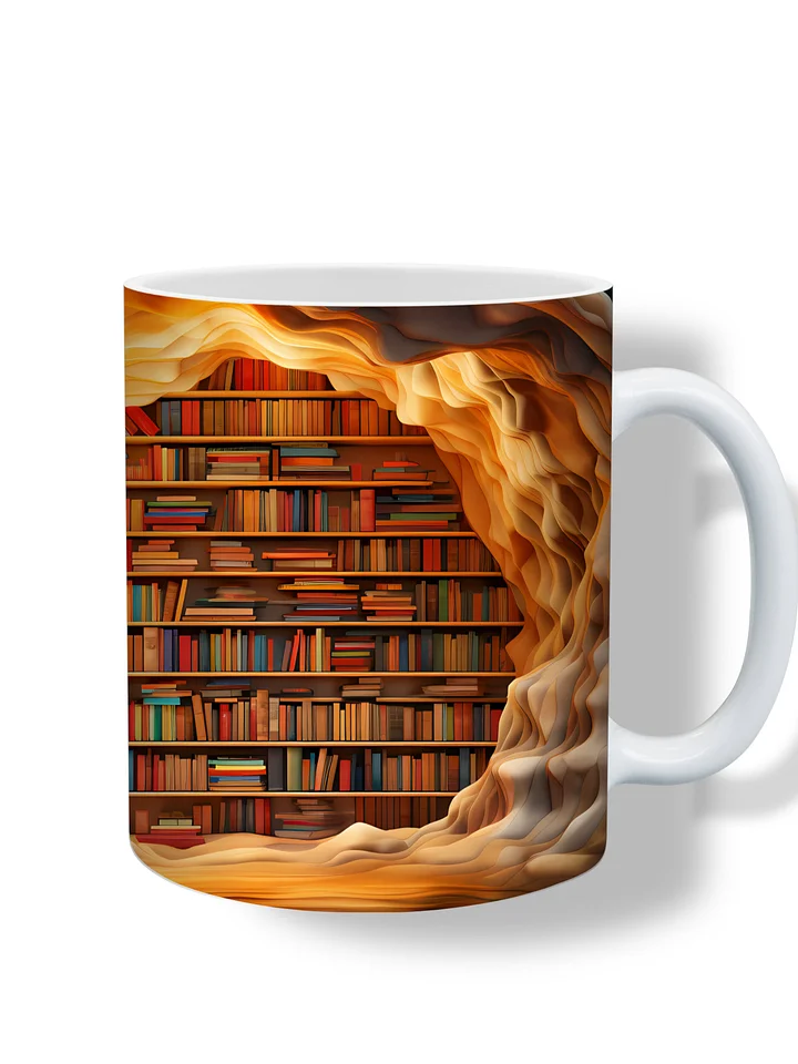 Cozy Bookshelf 11oz Coffee Mug – Literary-Themed Ceramic Cup for Book Lovers – Perfect for Reading Nooks, Libraries, and Daily Coffee product image (1)