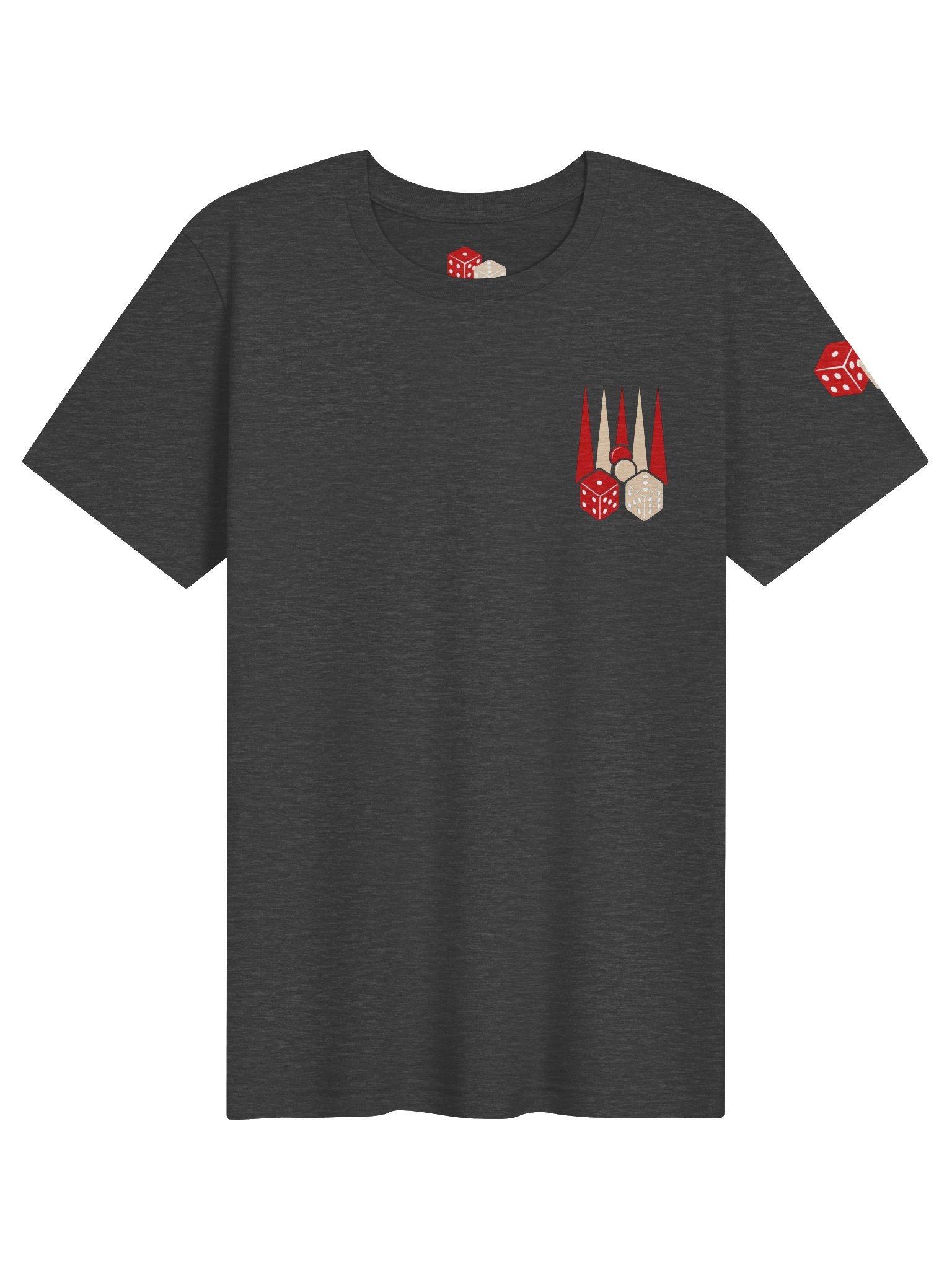 Backgammon Dice Minimal Graphic Tee Heather Grey product image (1)