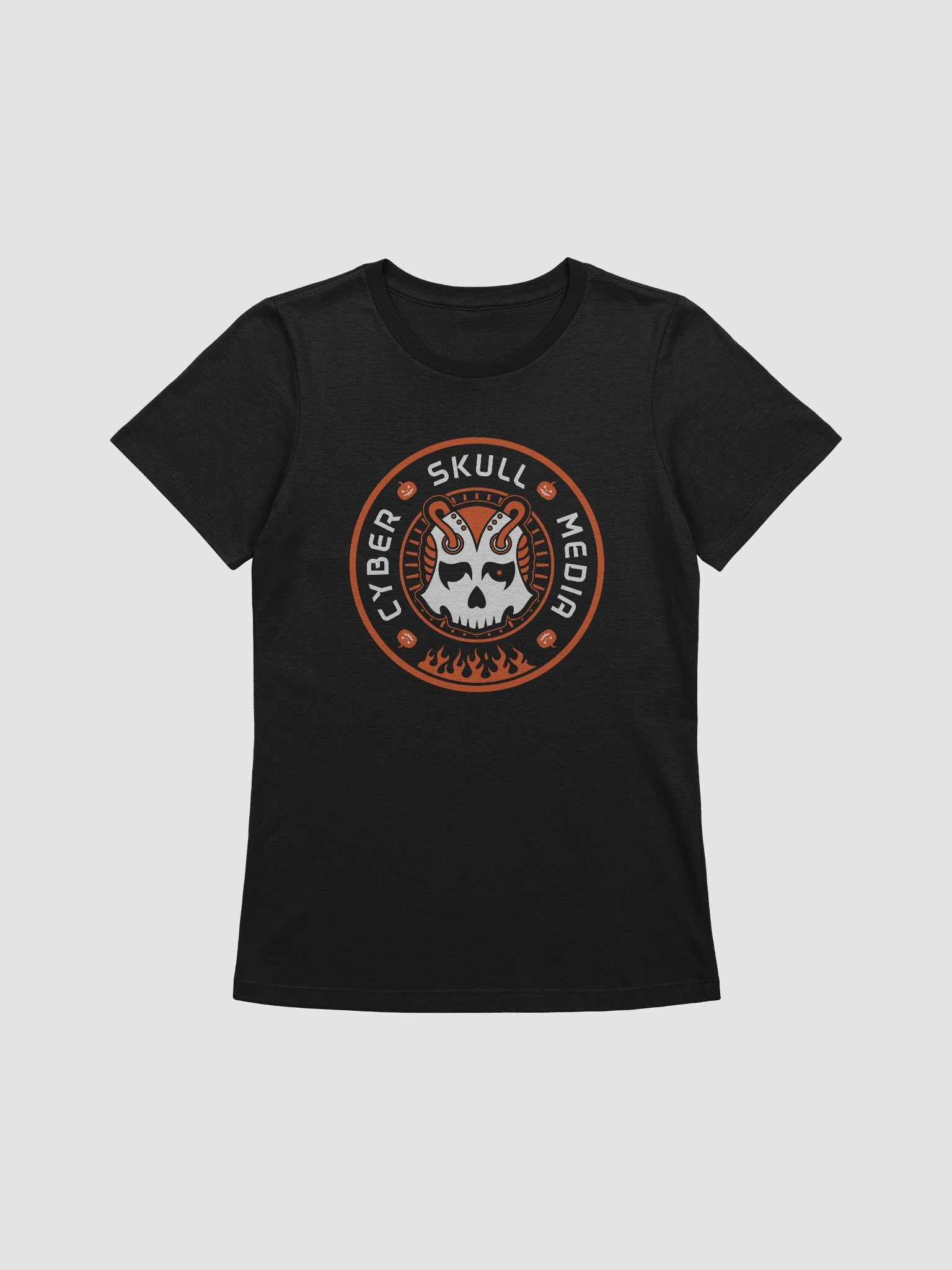 Cyber Skull Halloween Logo Tee (Women's Fit) product image (1)