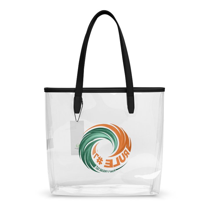 Rule #7 Clear Tote Bag Green and Orange product image (2)