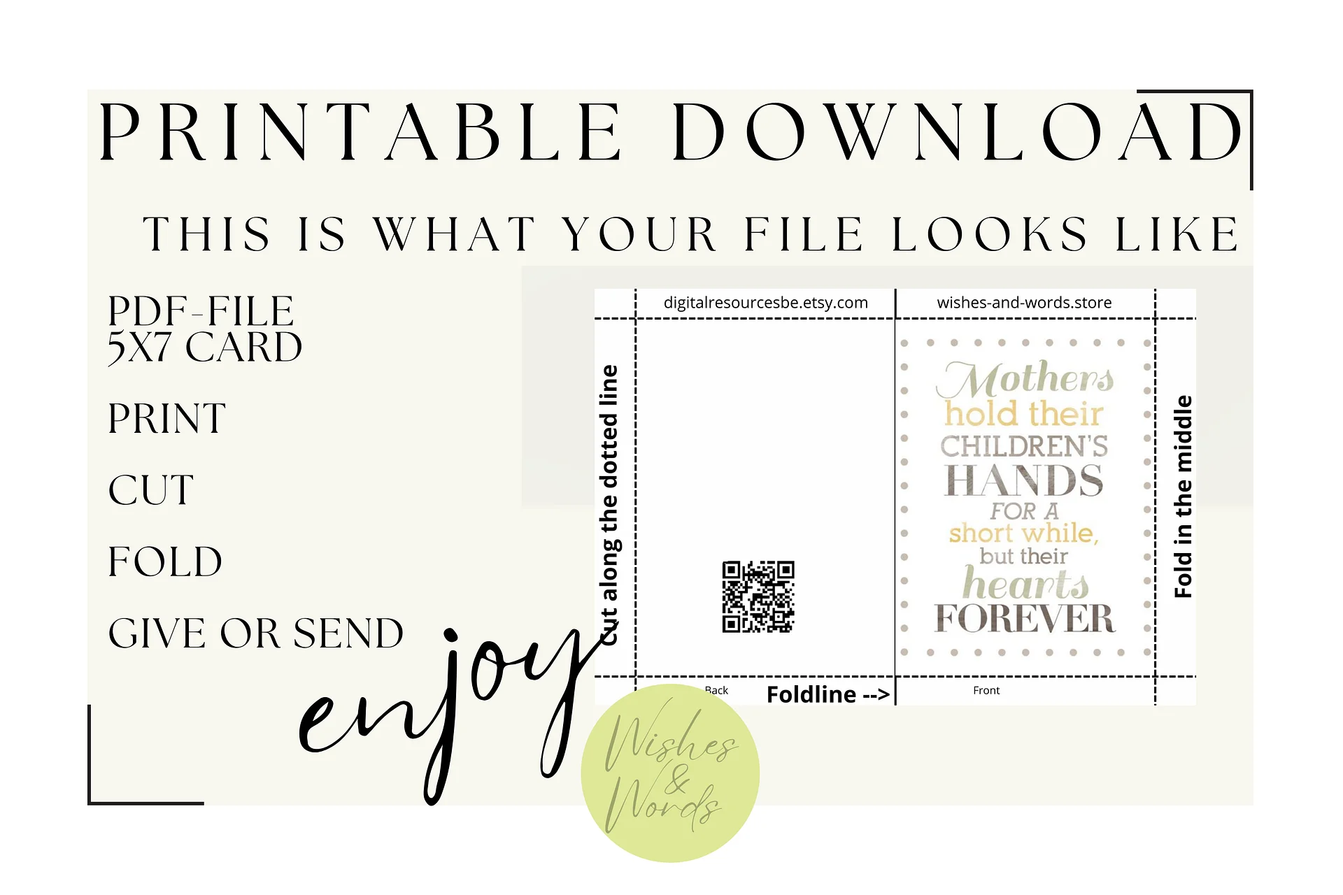 Beautifull Printable Mothersday Card - Digital Download product image (3)