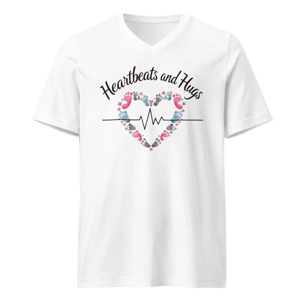 Ekg, Heartbeat and Hug V-Neck Tee product image (1)