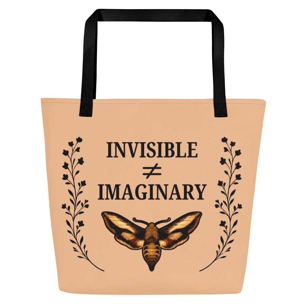 Invisible Illness Tote Bag | Invisible Not Imaginary Moth Tote product image (1)