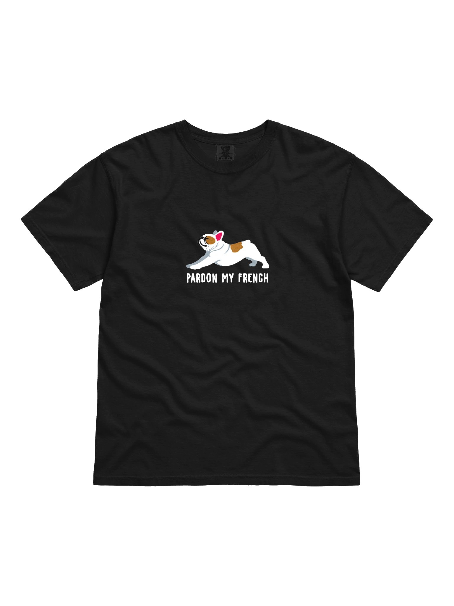 Pardon My French T-Shirt(Embroidered) of a French Bulldog(Pied Brown) product image (4)