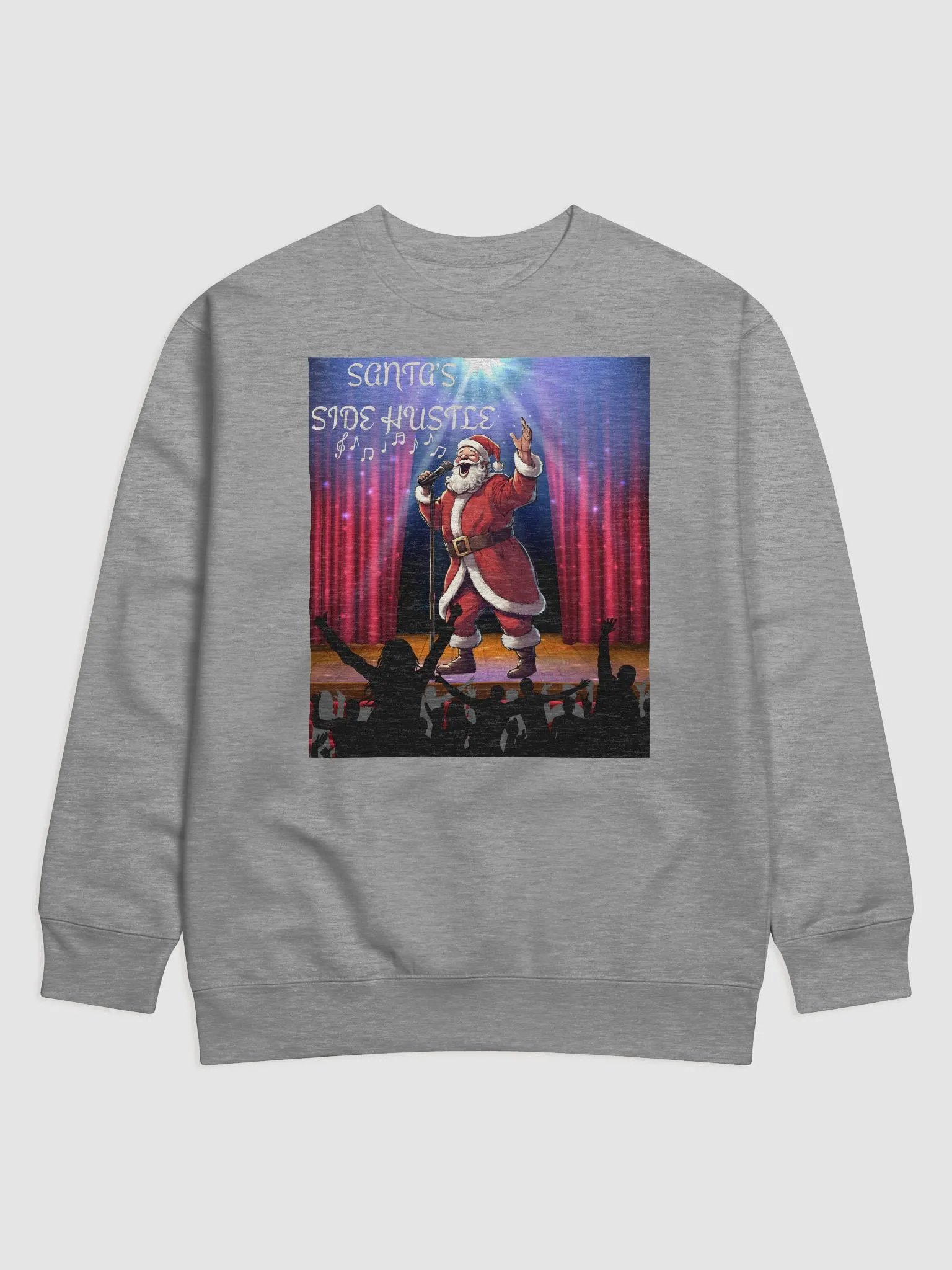 Side Hustle Santa, Karaoke Singing Santa Sweatshirt product image (2)