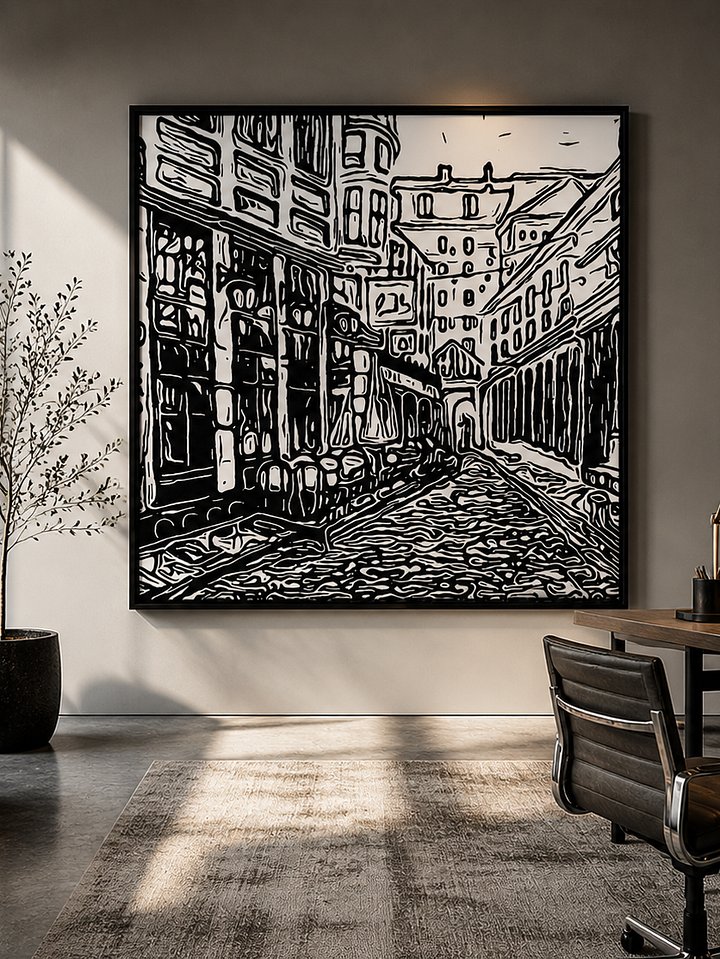 Parisian Echoes wallart - Gothic Wall art - Parisian Café wall art product image (1)