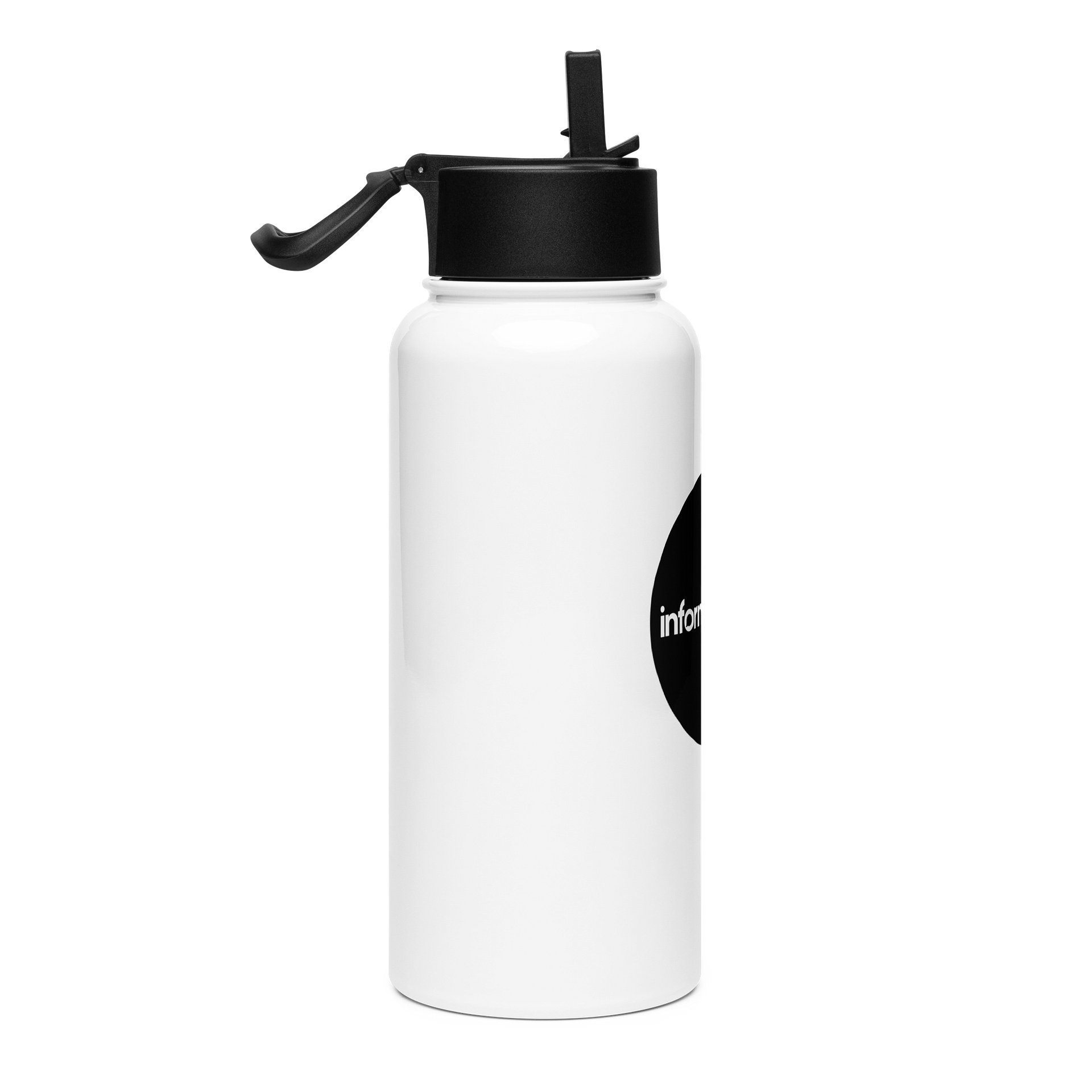 informed.now Stainless Steel Water Bottle with Straw Lid (Black) product image (4)