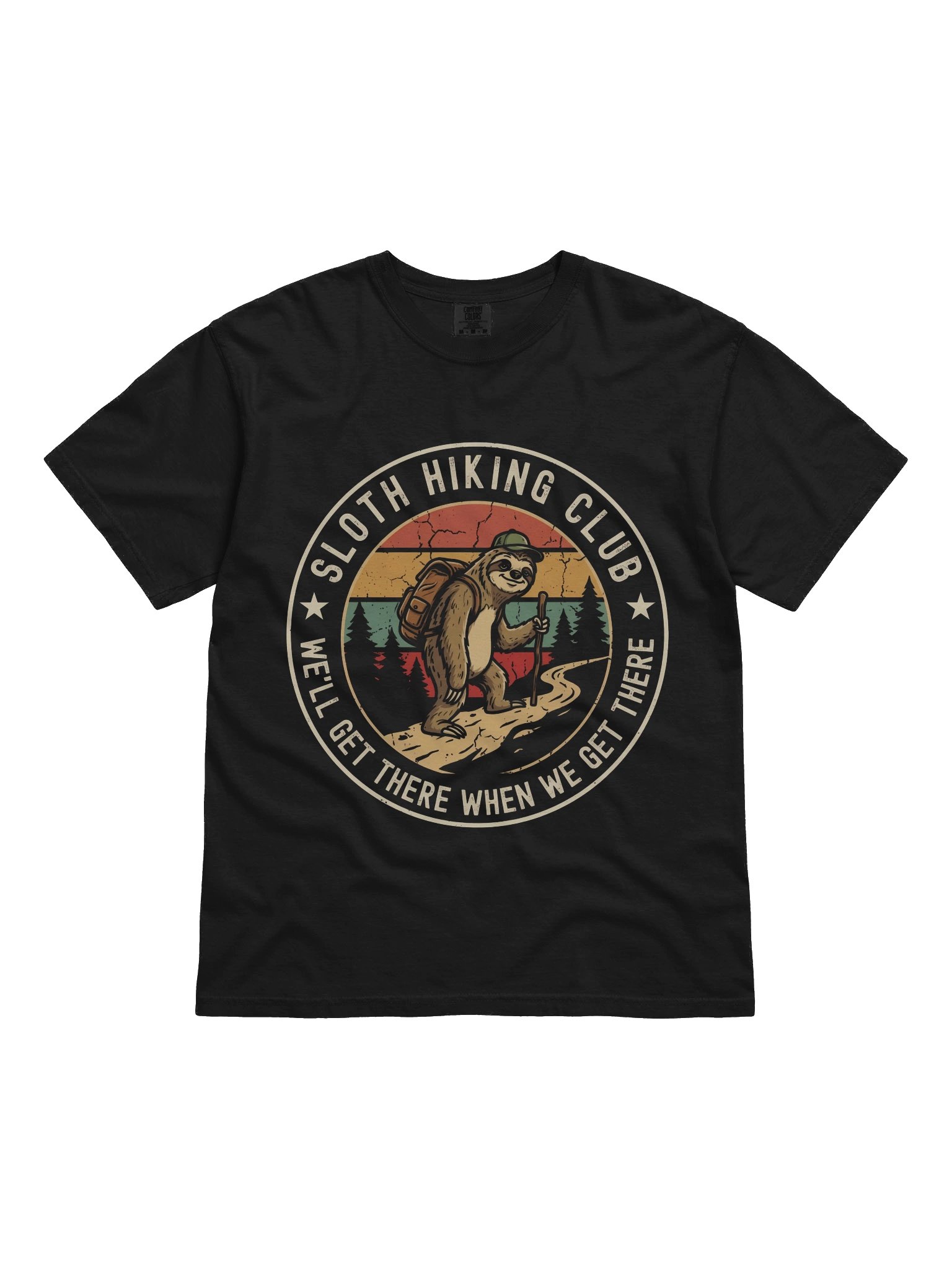 Sloth Hiking We'll Get There When We Get There T-Shirt product image (1)