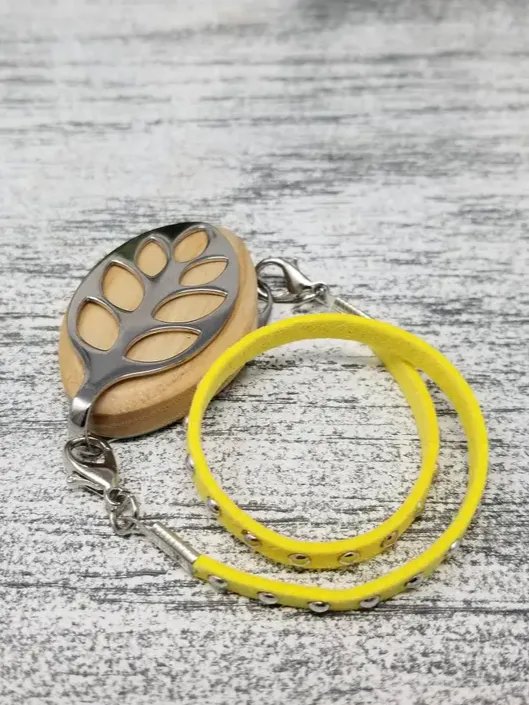 Lemon Faux Suede Stud Wrap Bracelet | Handmade Accessory for Bellabeat Leaf Urban & Ivy product image (2)