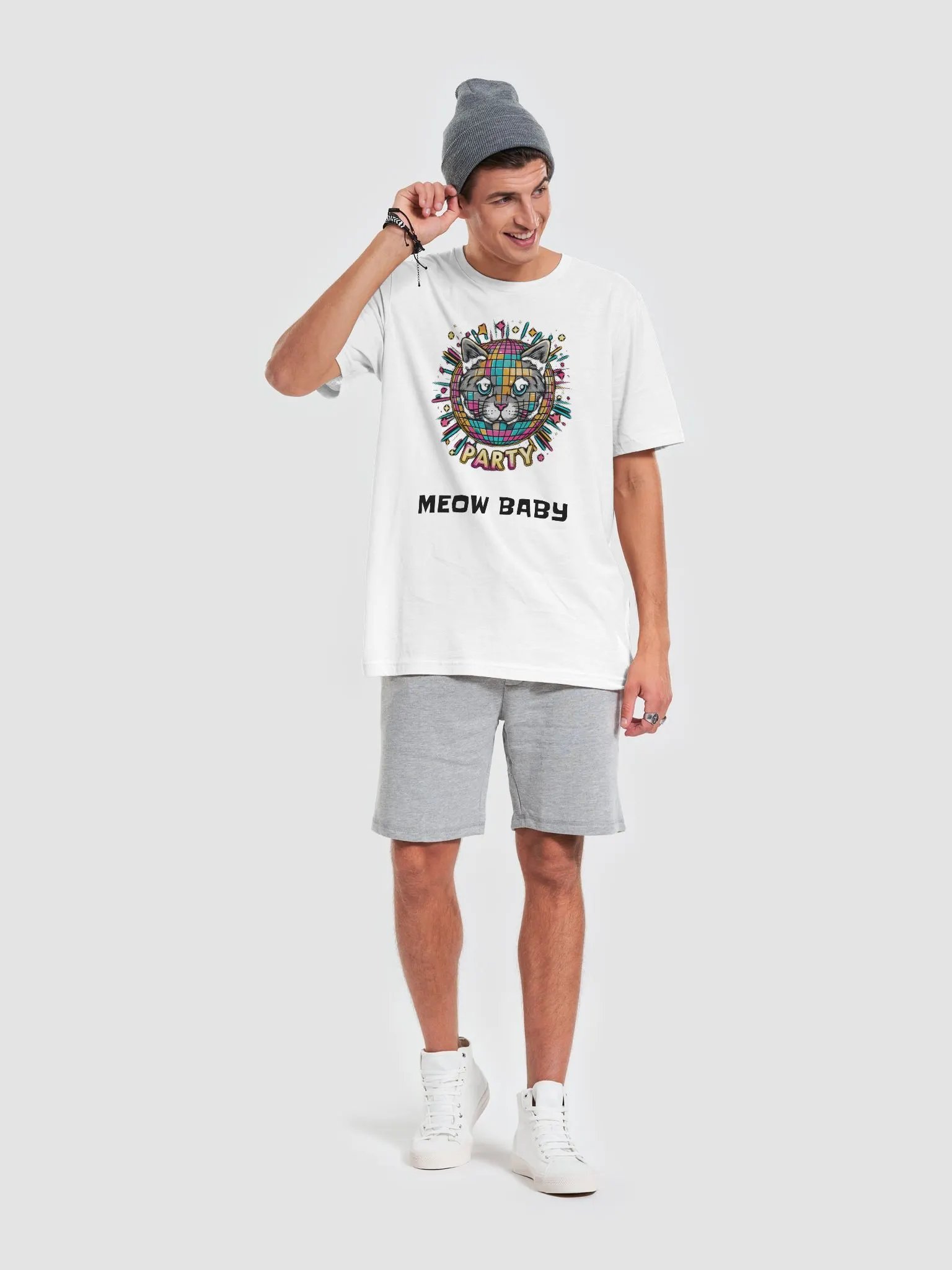 Disco Ball Cat Tee - Light Colors product image (41)