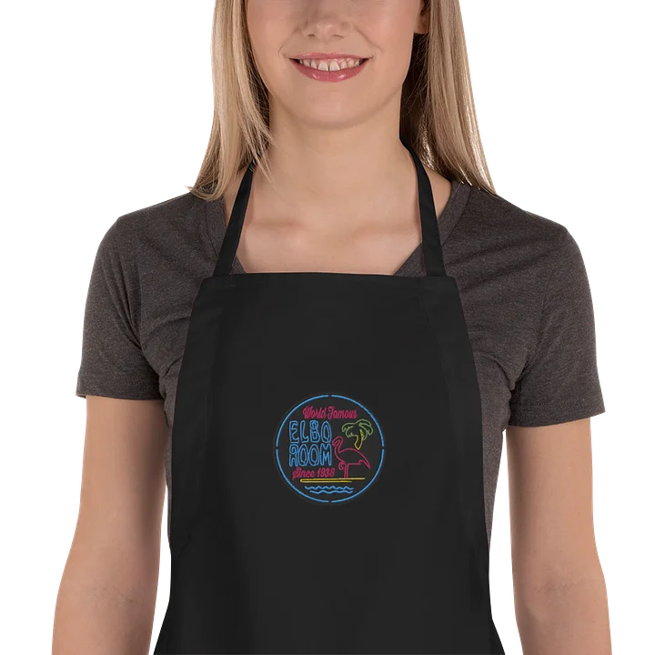 Elbo Room World Famous Neon Flamingo Kitchen Apron | Core Black product image (1)