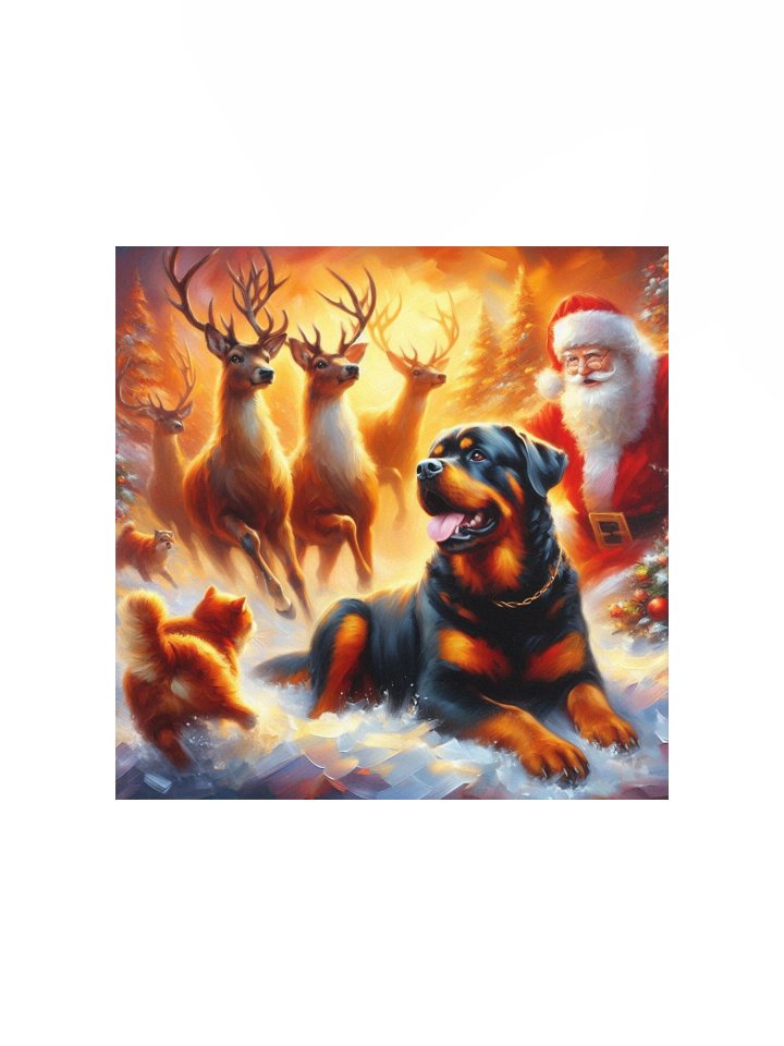 Rottweiler Santa's Winter Friends Poster product image (2)