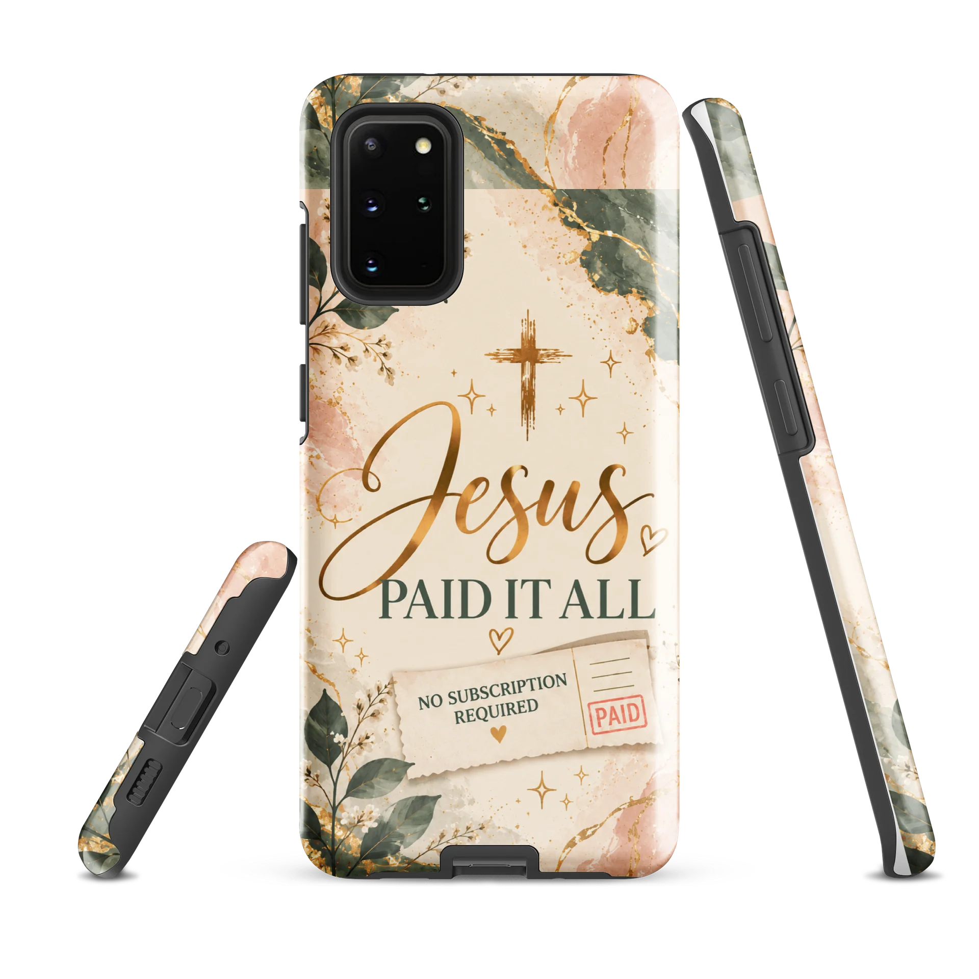Jesus Paid It All Samsung Matte Tough Phone Case – Christian Faith Design product image (1)