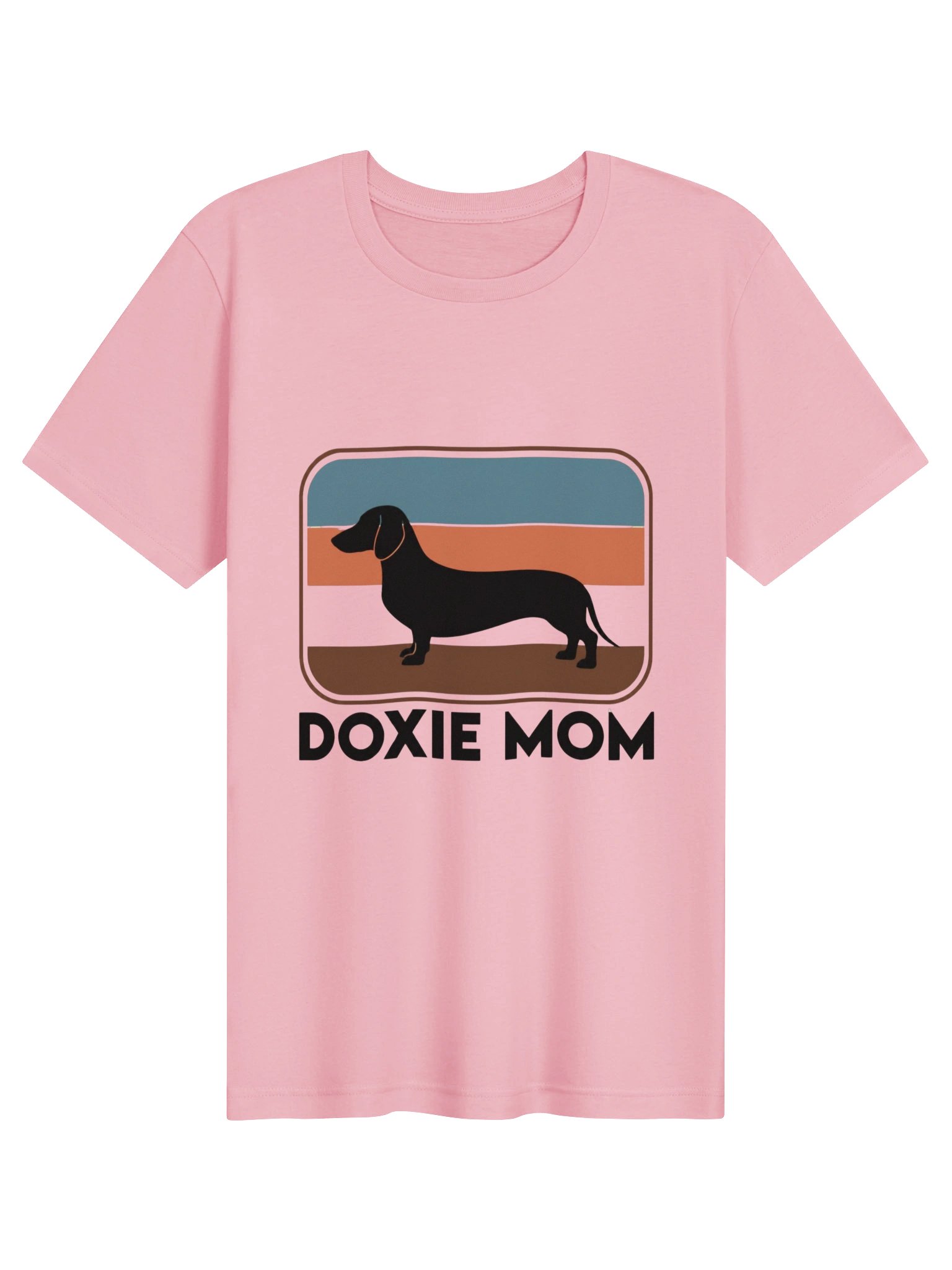 Retro Sunset Doxie Mom Shirt | Dachshund Silhouette Tee product image (2)