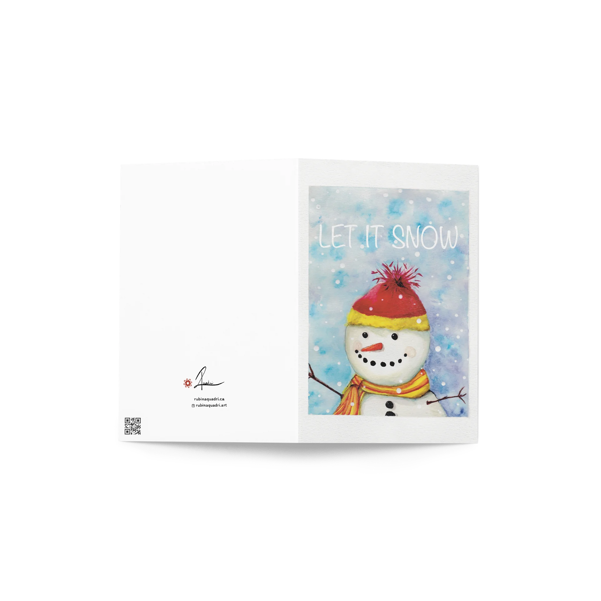 Let It Snow | Watercolor Snowman Holiday Card product image (2)