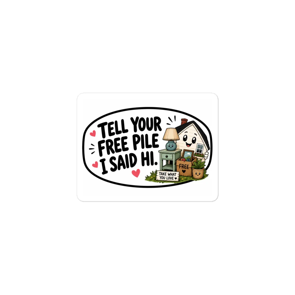 Tell Your Free Pile I Said Hi Sticker product image (1)