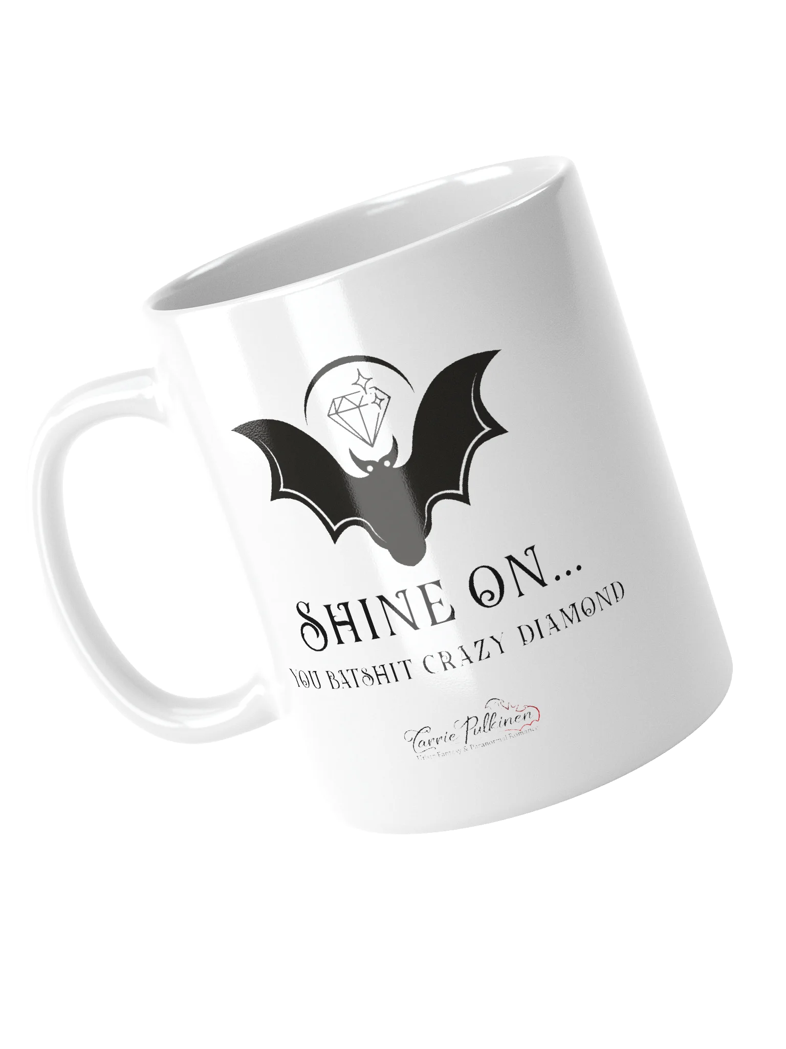 Cute Cartoon Bat Duo White Glossy Mug product image (10)