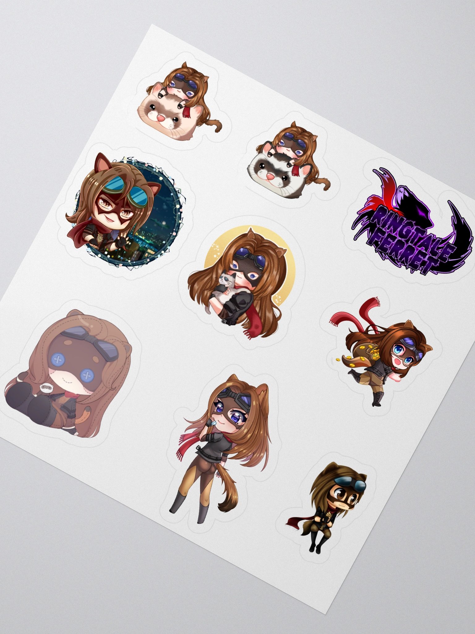 Ferret Chibi Sticker Set #1 product image (2)