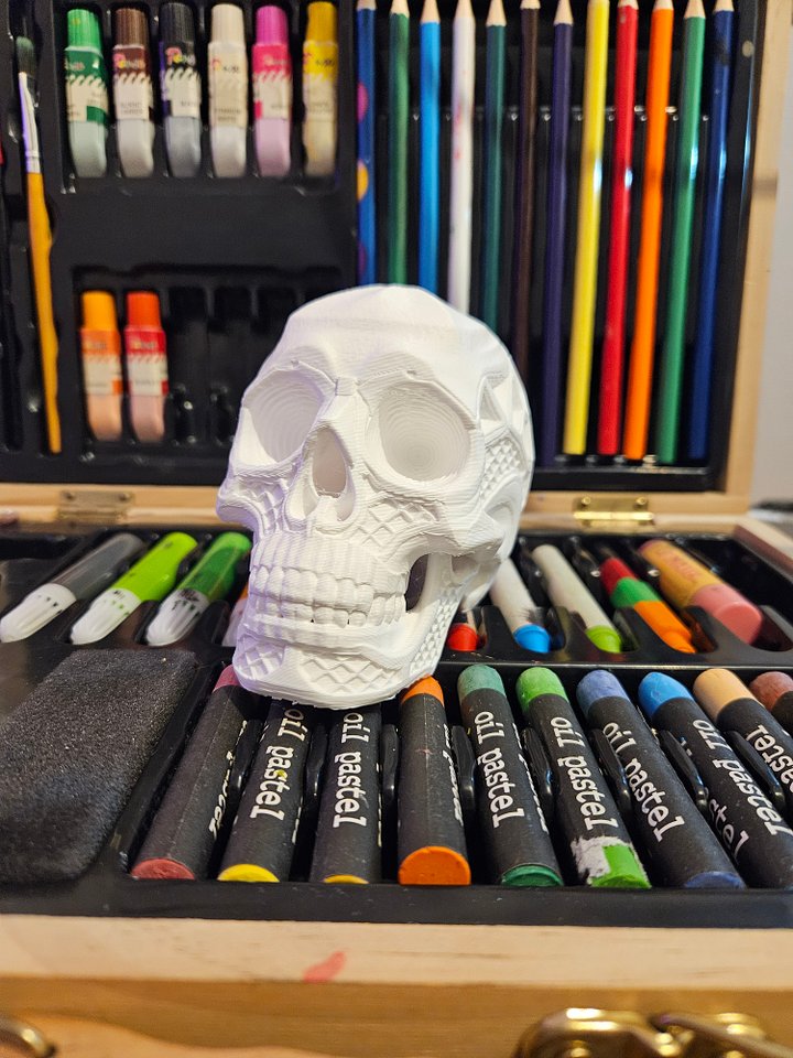 The 3D Coloring Book: Geometric Hex Skull (Digital STL Download) product image (1)