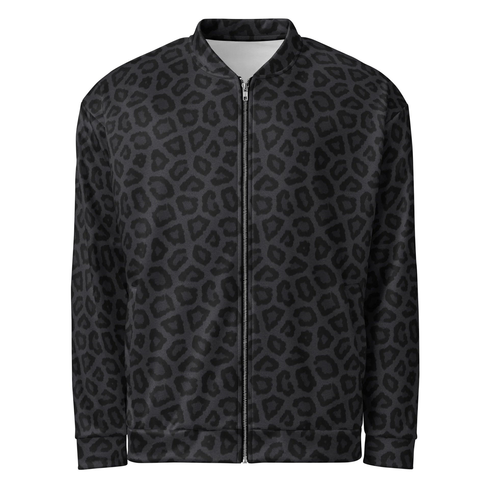 Comfortable Bold Black Leopard Print Bomber Jacket product image (1)