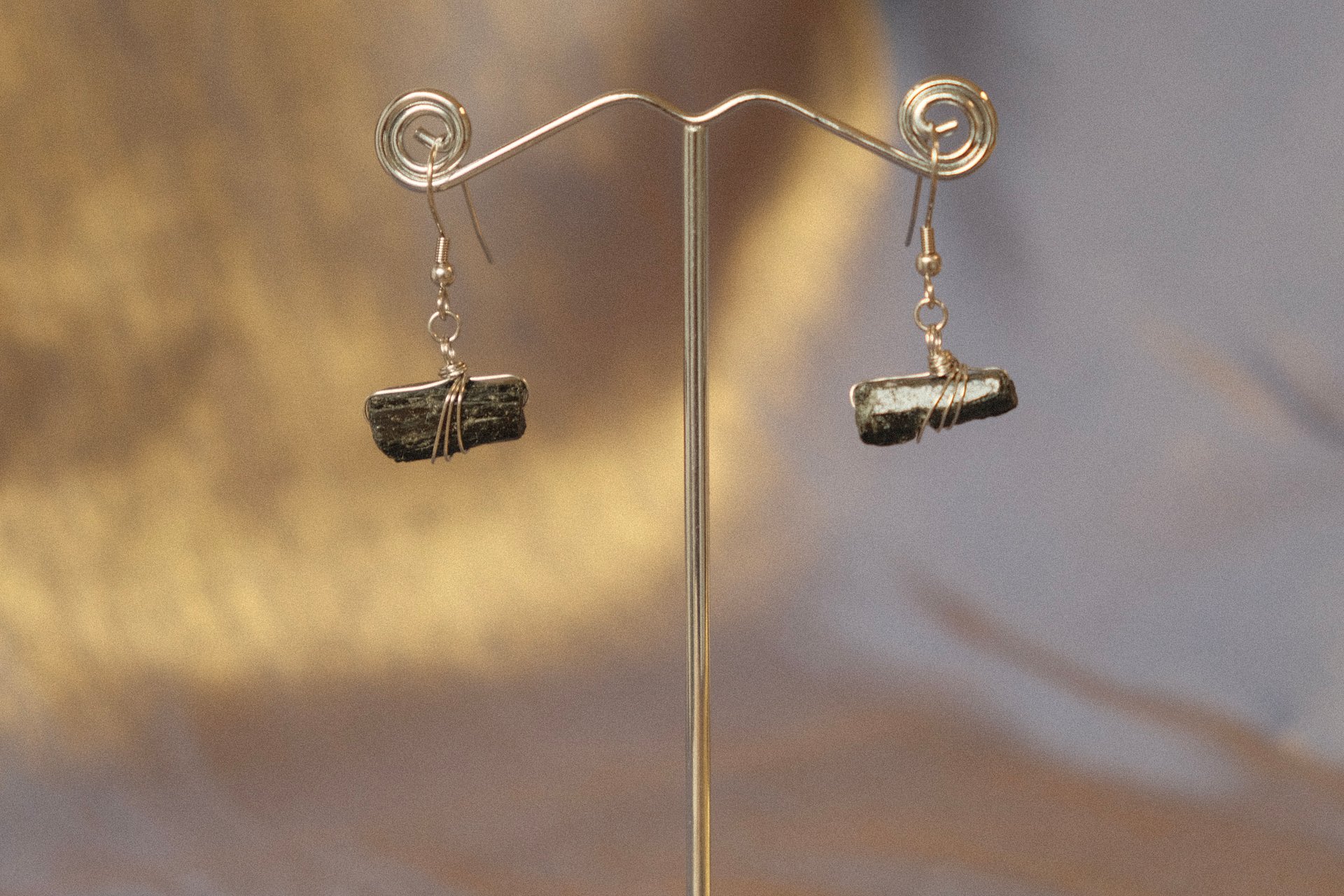 Tourmaline Wrapped Nugget Earrings product image (11)