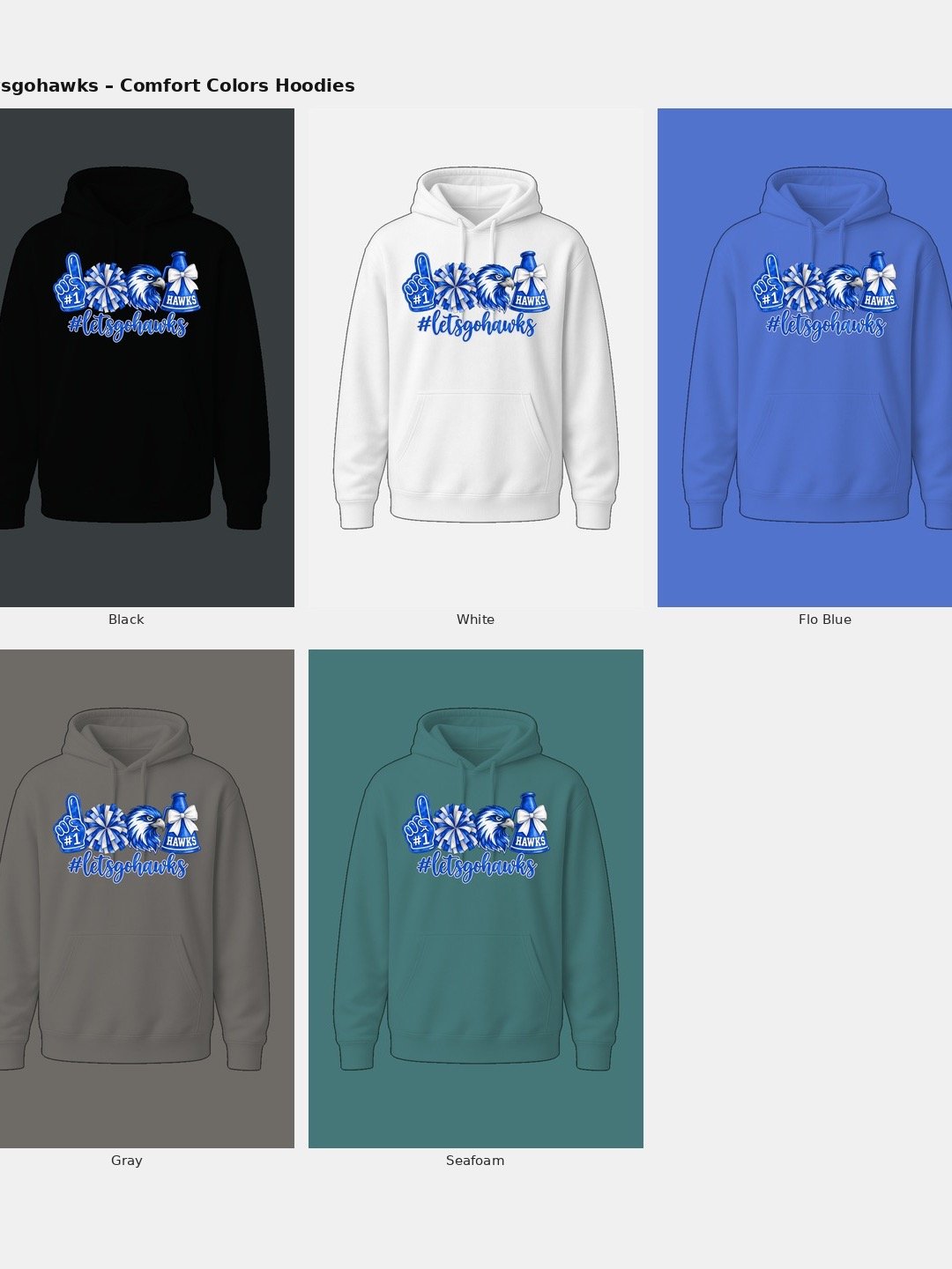 Lets Go Hawks Comfort Colors hoodie product image (2)
