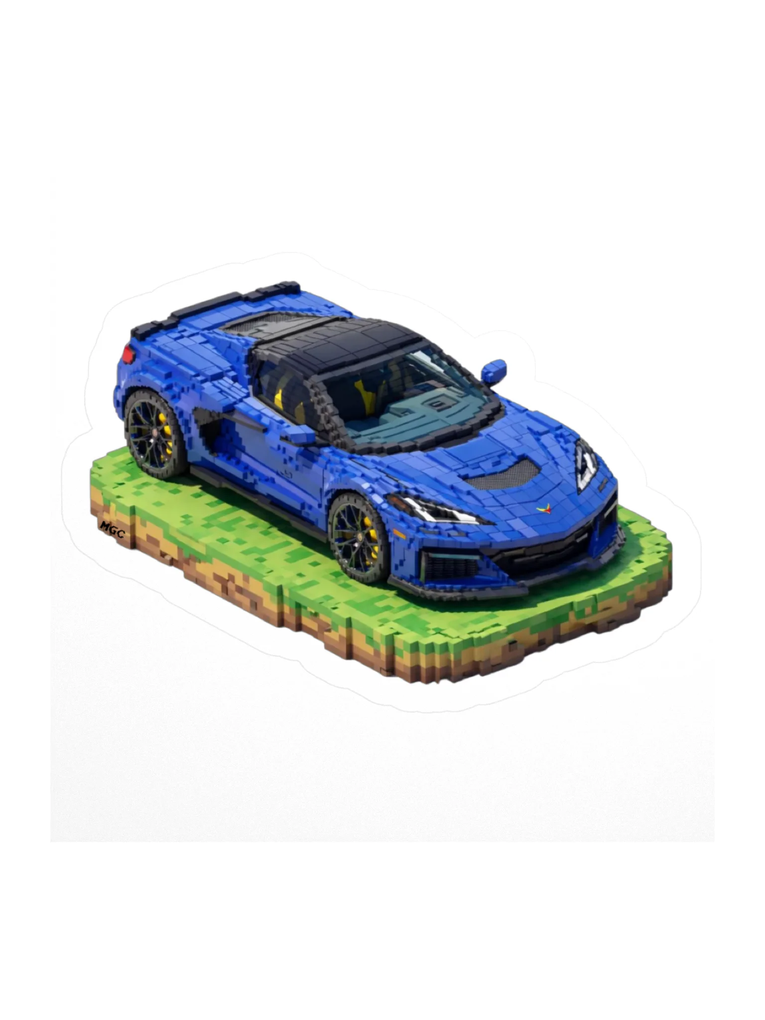 Purple Corvette ZR1 Sticker (Pixel, Retro, Minecraft) product image (1)