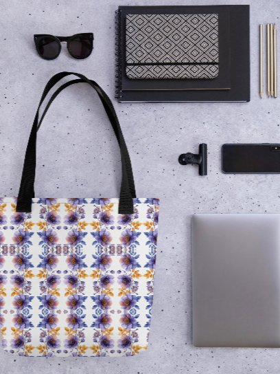 Bag Florales Aquarell-Muster Lila & Goldbraun product image (2)