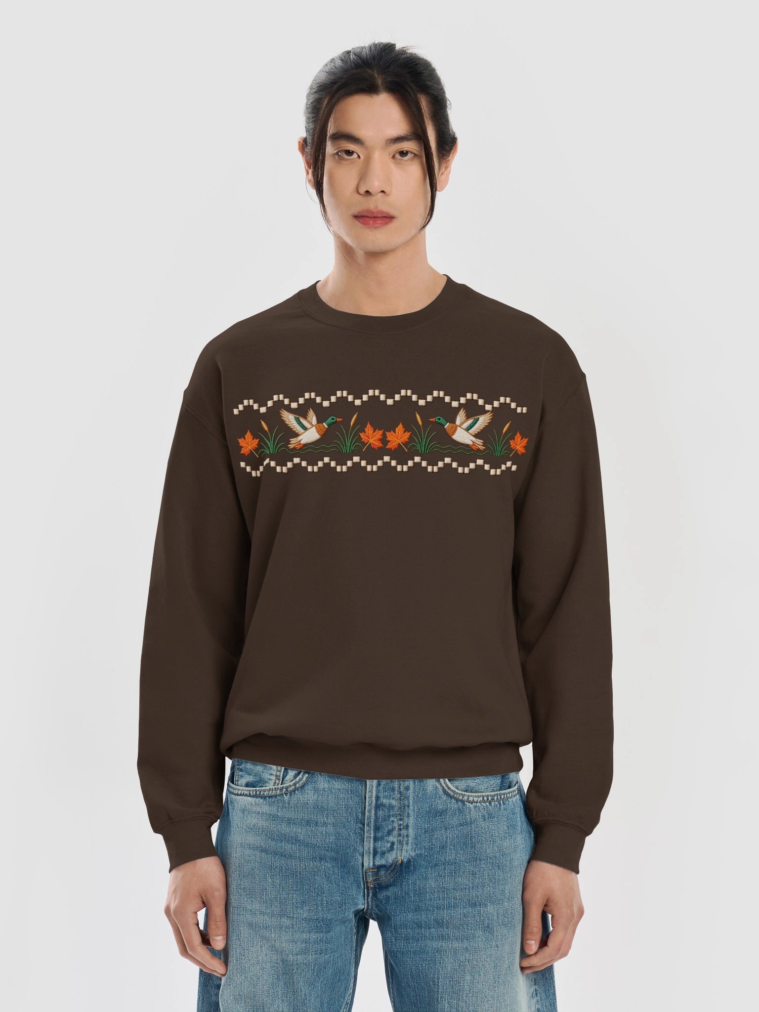 Autumn Duck Stitched Border Crewneck product image (5)