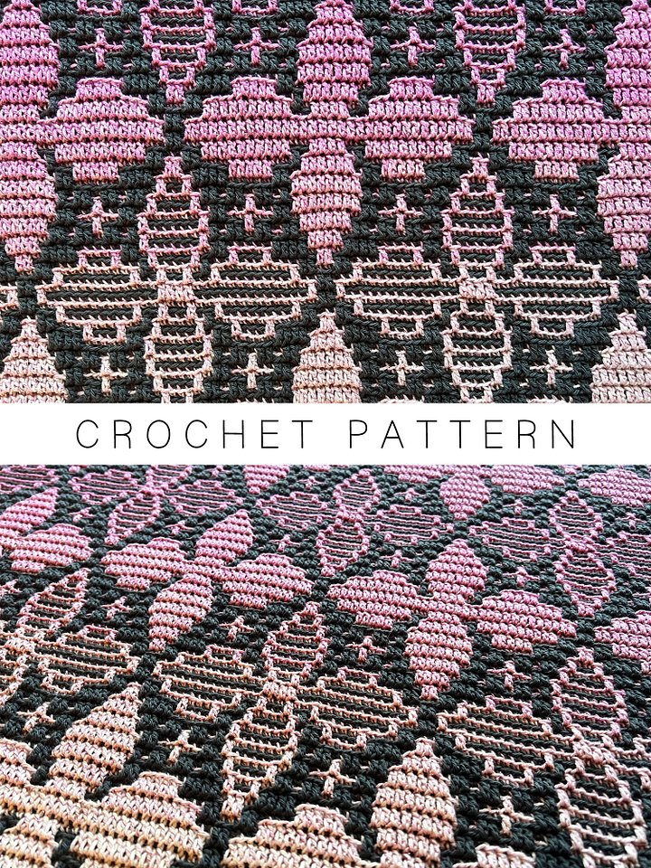 Crochet Pattern: Flowers & Stars Overlay Mosaic Design product image (1)