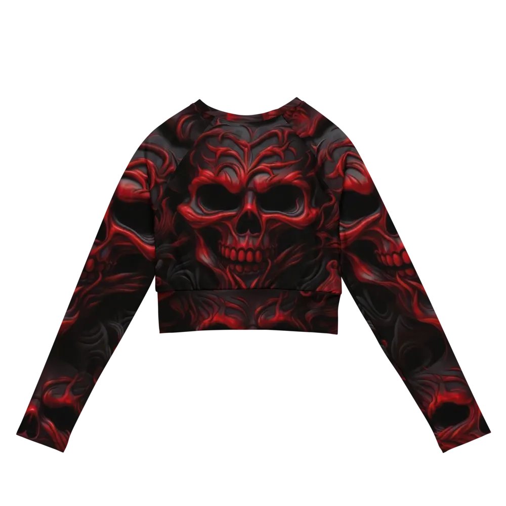 Eternal Red Skulls Recycled Crop Top product image (10)