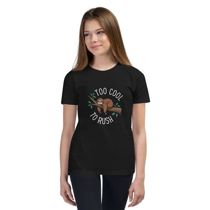 Too Cool To Rush Black Kids T Shirt product image (1)