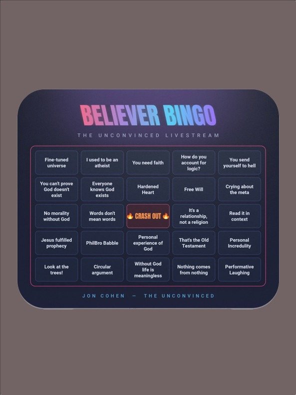 Believer Bingo — Mousepad product image (1)