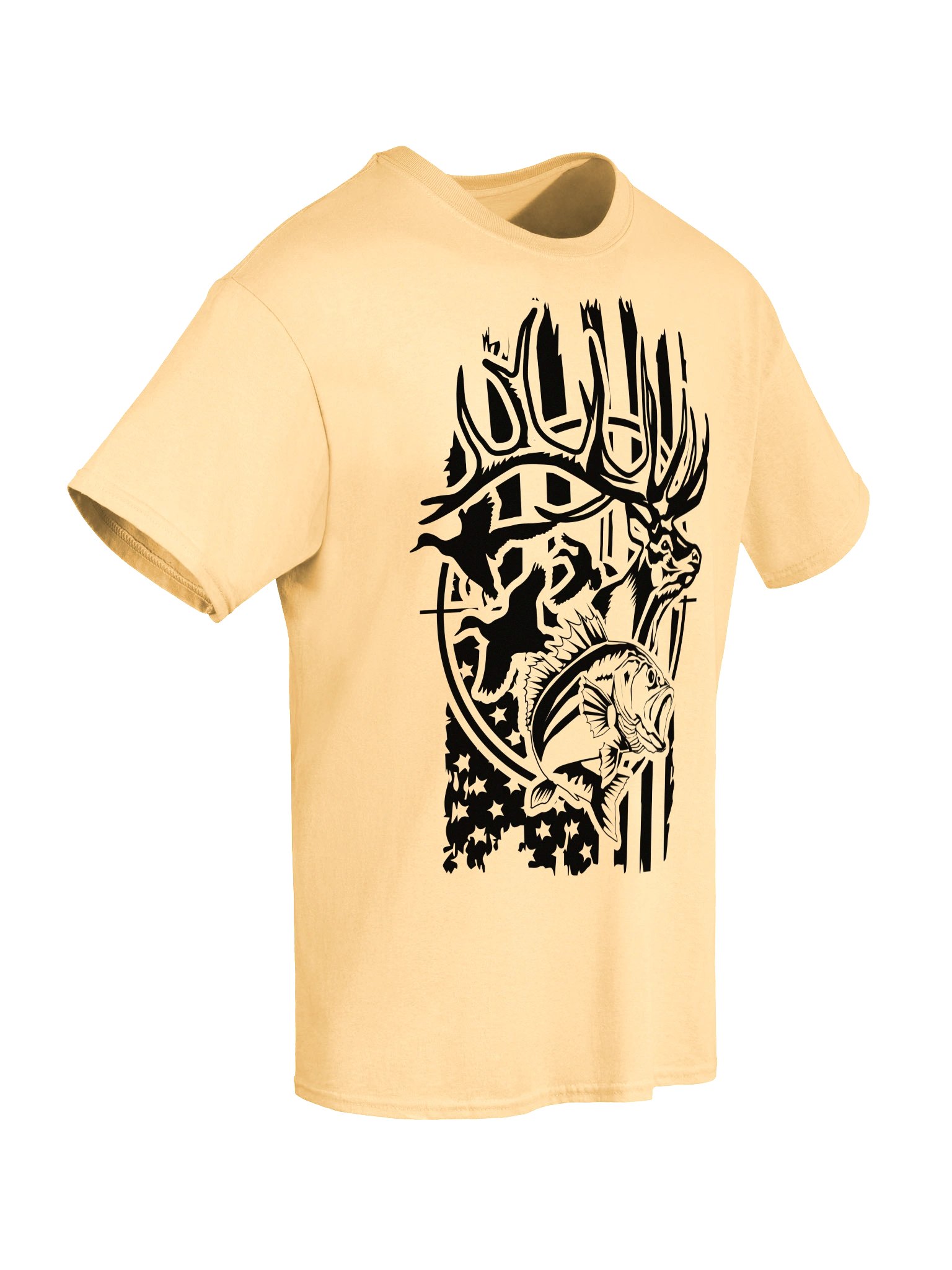 American Hunter Deer Bass Duck Flag Shirt product image (6)